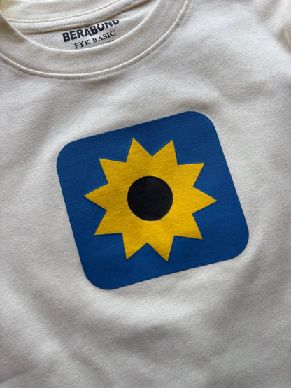 "Sun Flower" back print crop t-shirt