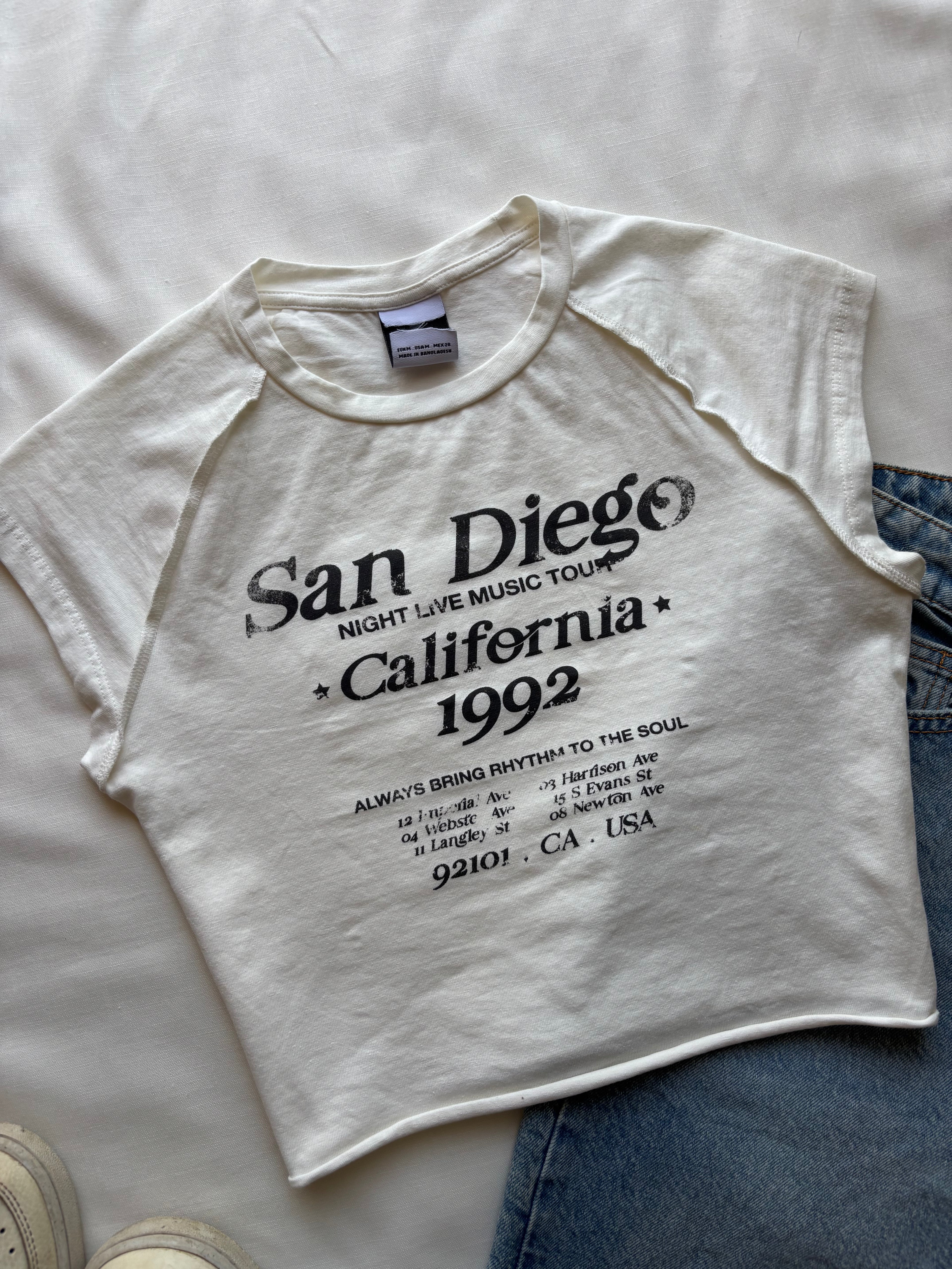 "San Diego" Summer Crop T-shirt