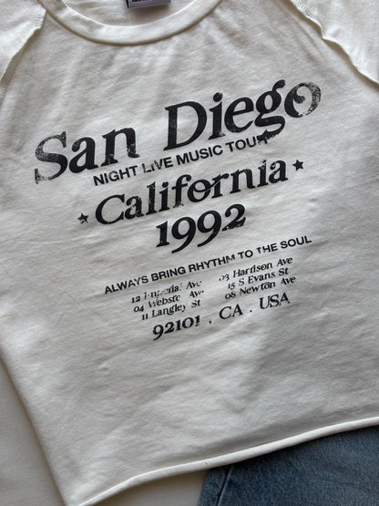 "San Diego" Summer Crop T-shirt
