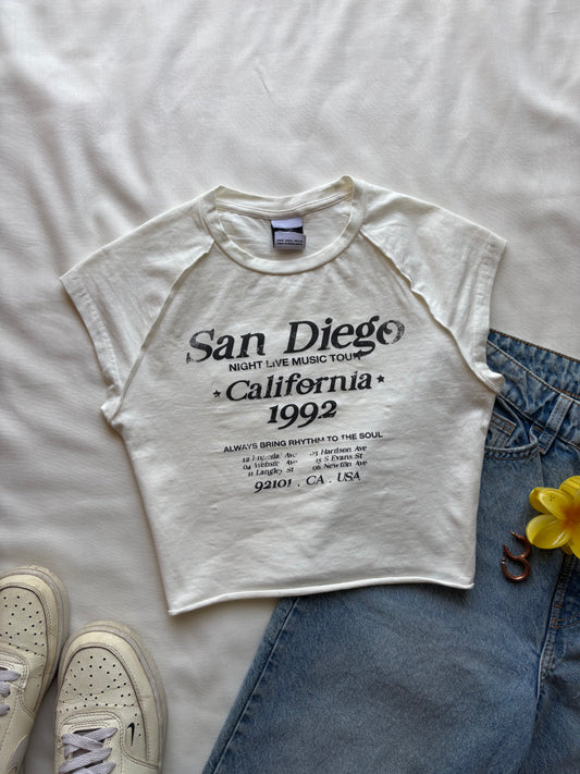 "San Diego" Summer Crop T-shirt