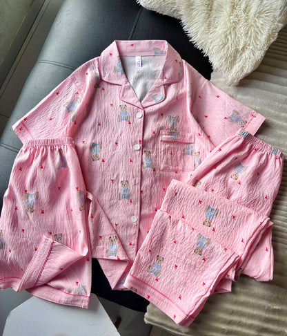 Baby Bear Pink 3 Piece Night Suit