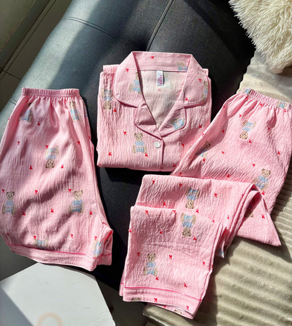 Baby Bear Pink 3 Piece Night Suit
