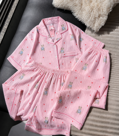 Baby Bear Pink 3 Piece Night Suit