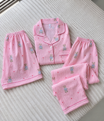 Baby Bear Pink 3 Piece Night Suit