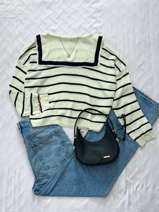 Striped Sweater (Up to 42 bust- Fits XL)