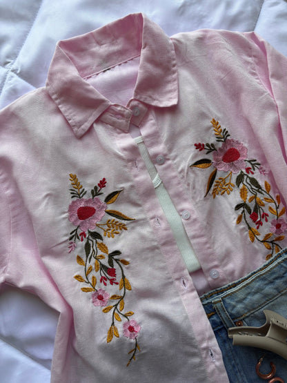 Pink Embroidery Shirt