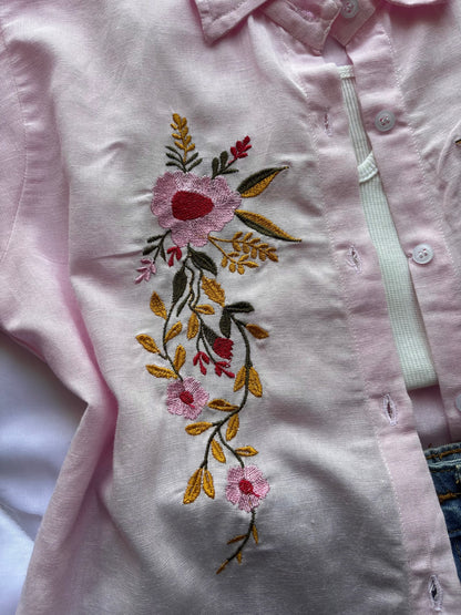 Pink Embroidery Shirt