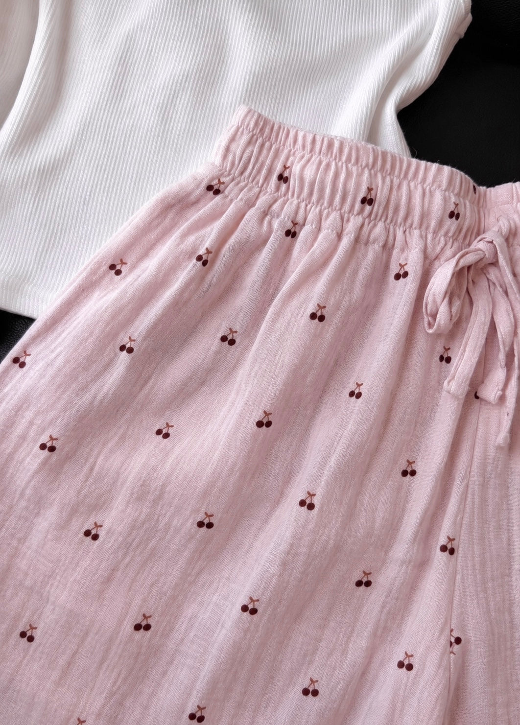 Pink Cherry Mul Cotton Shorts