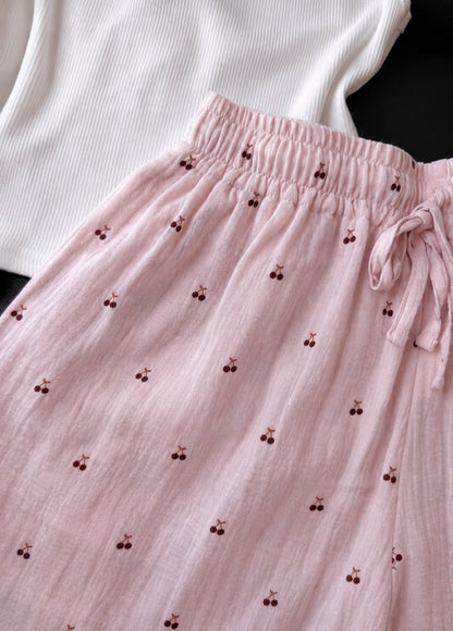 Pink Cherry Mul Cotton Shorts