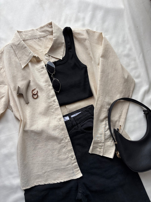 Beige Linen Shirt