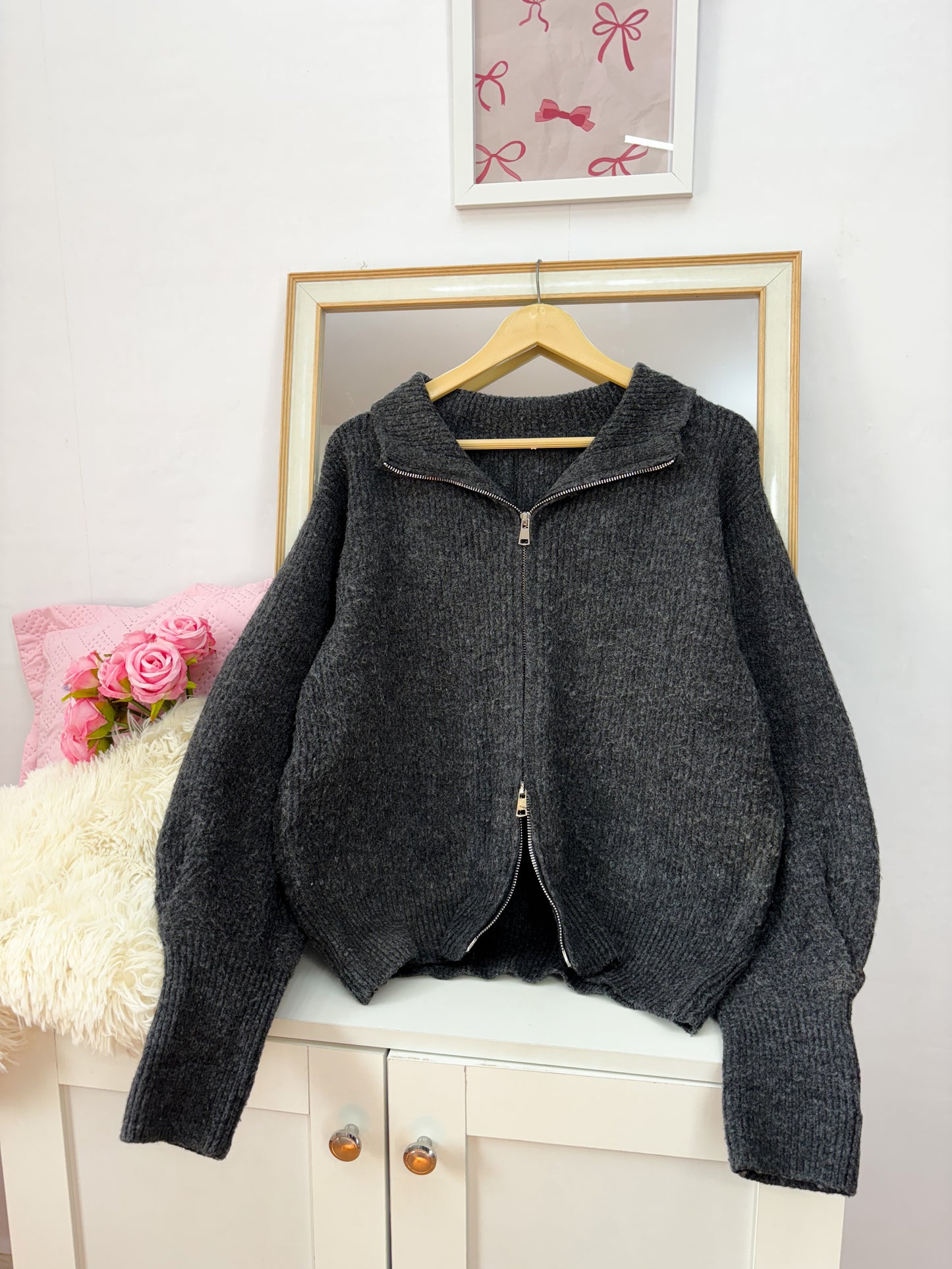 Double Zipper Sweater (Up to 40 bust- L)