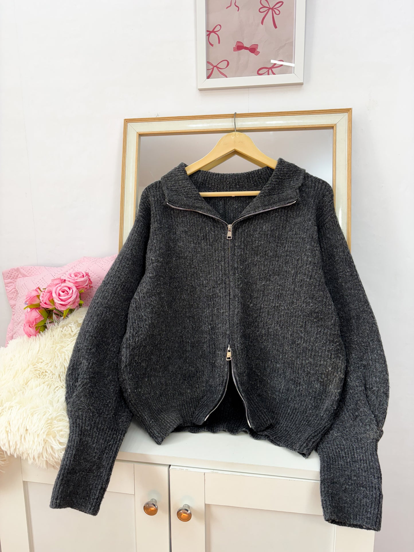 Double Zipper Sweater (Up to 40 bust- L)