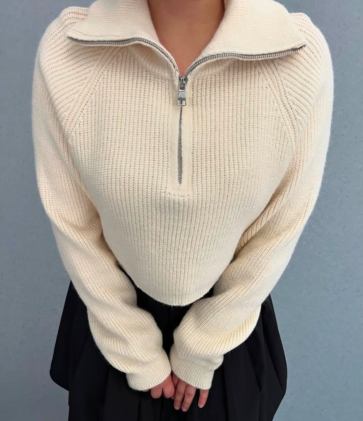 Zipper Sweater (Up to 34 bust- S)