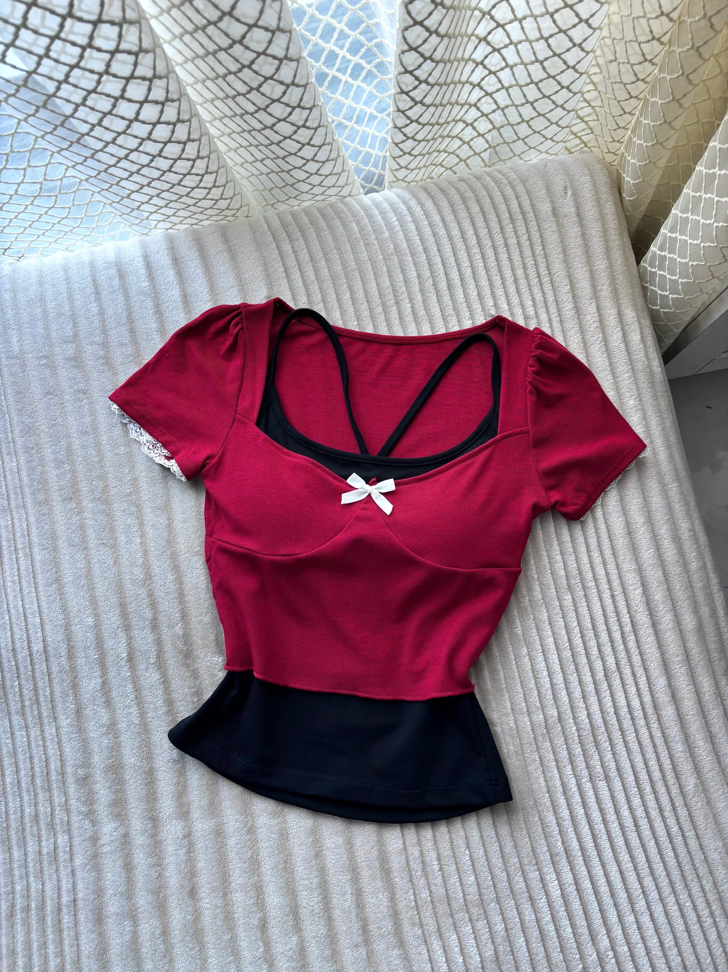 2 in 1 Sweetheart Built-in Bra Tops