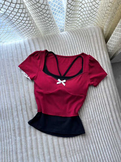 2 in 1 Sweetheart Built-in Bra Tops