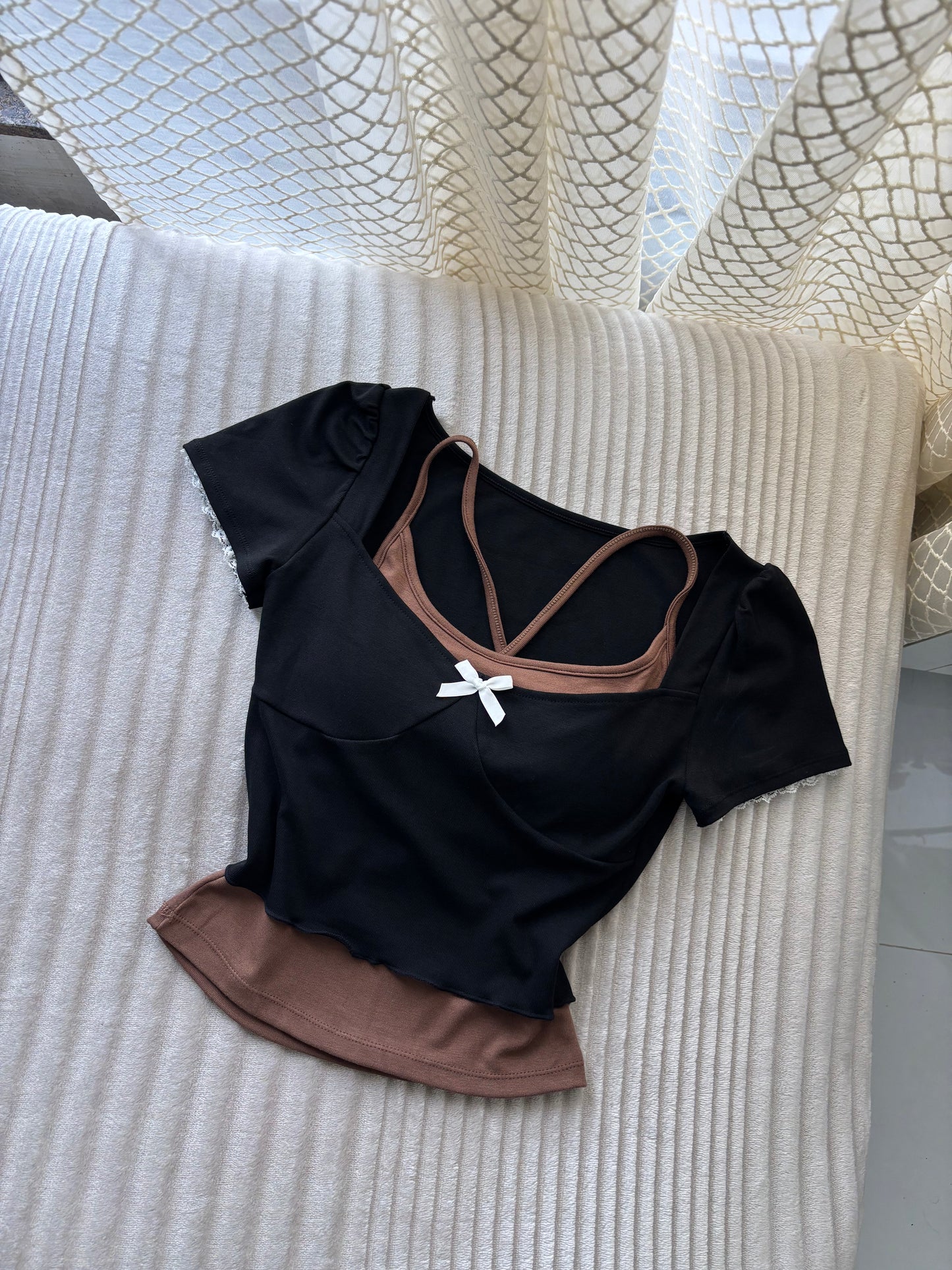 2 in 1 Sweetheart Built-in Bra Tops