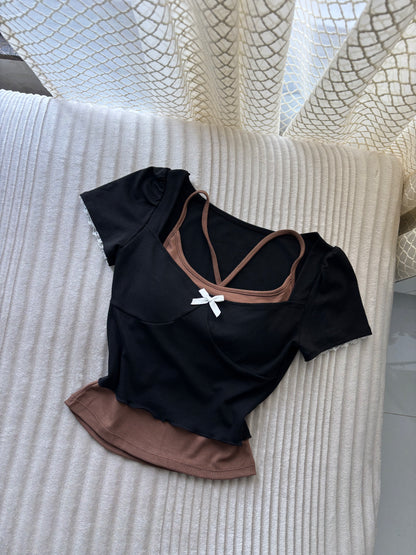 2 in 1 Sweetheart Built-in Bra Tops