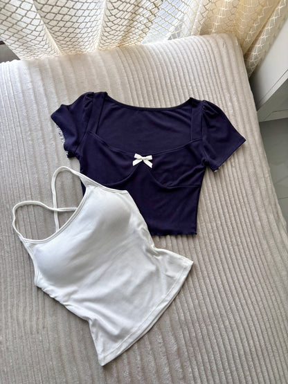 2 in 1 Sweetheart Built-in Bra Tops