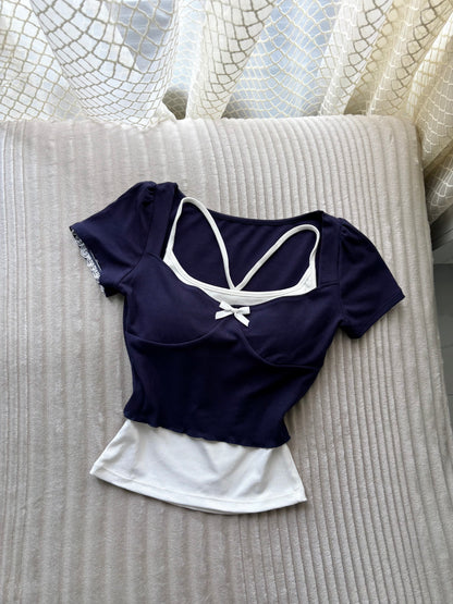 2 in 1 Sweetheart Built-in Bra Tops