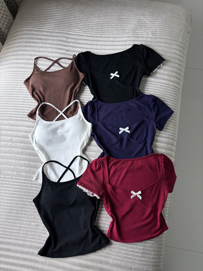 2 in 1 Sweetheart Built-in Bra Tops