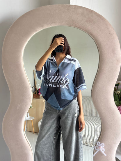 Oversized Grey Mesh Jersey