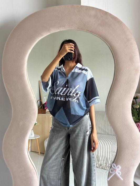 Oversized Grey Mesh Jersey