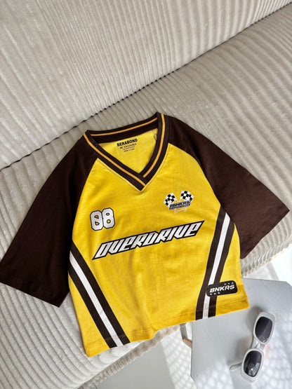 Crop Oversized Sports Varsity T-Shirt