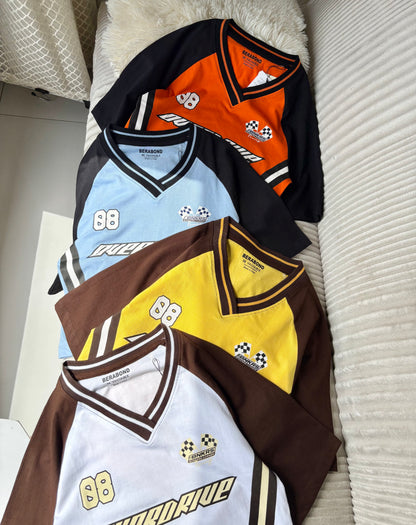 Crop Oversized Sports Varsity T-Shirt