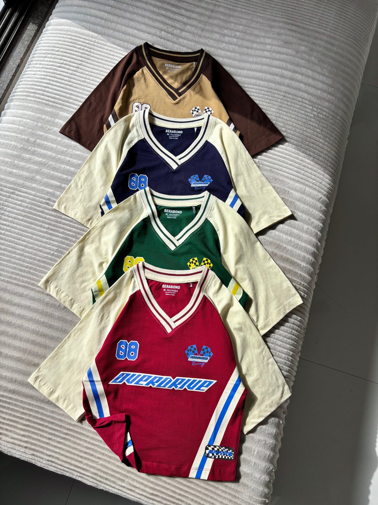 Crop Oversized Sports Varsity T-Shirt