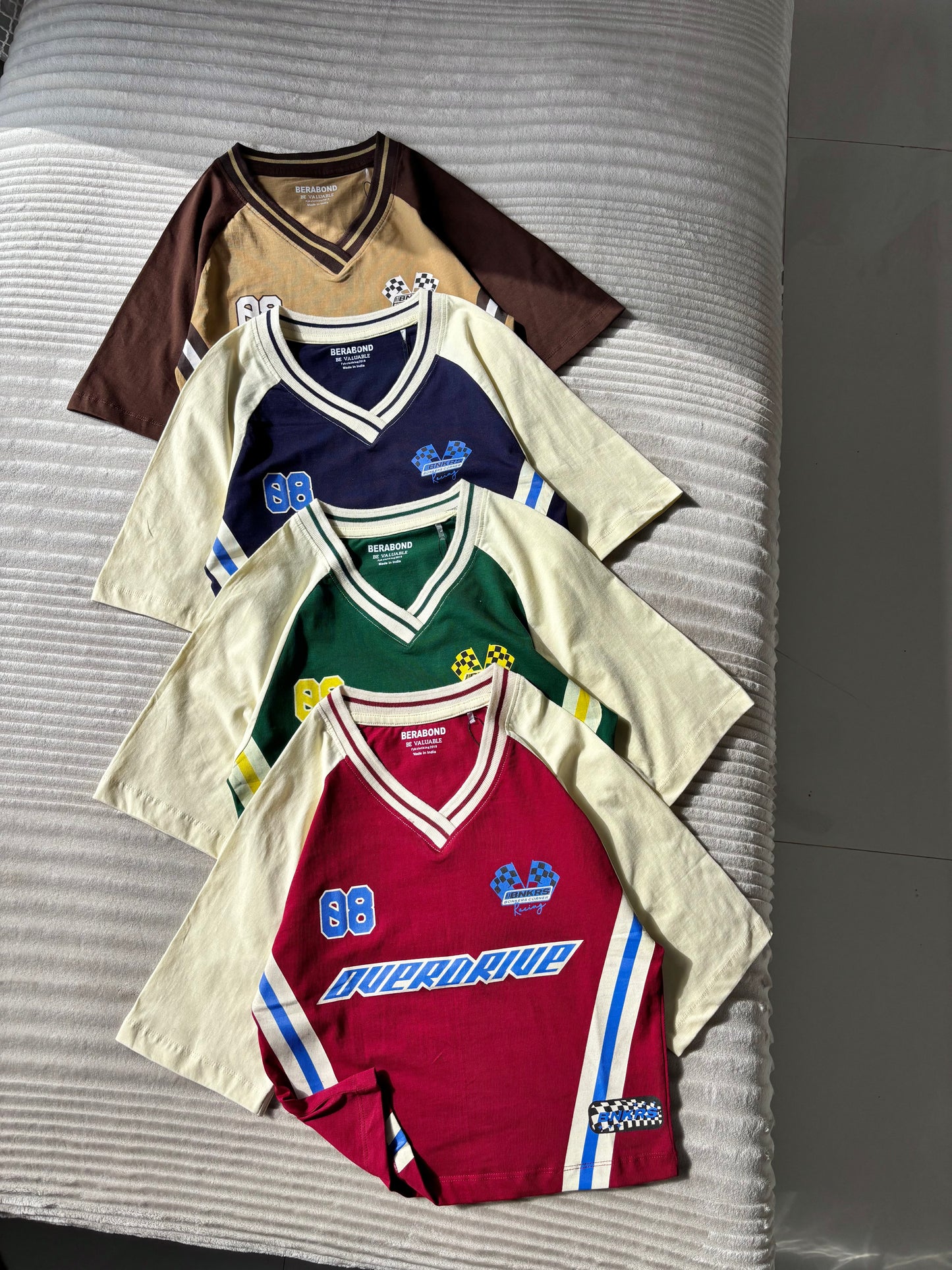 Crop Oversized Sports Varsity T-Shirt