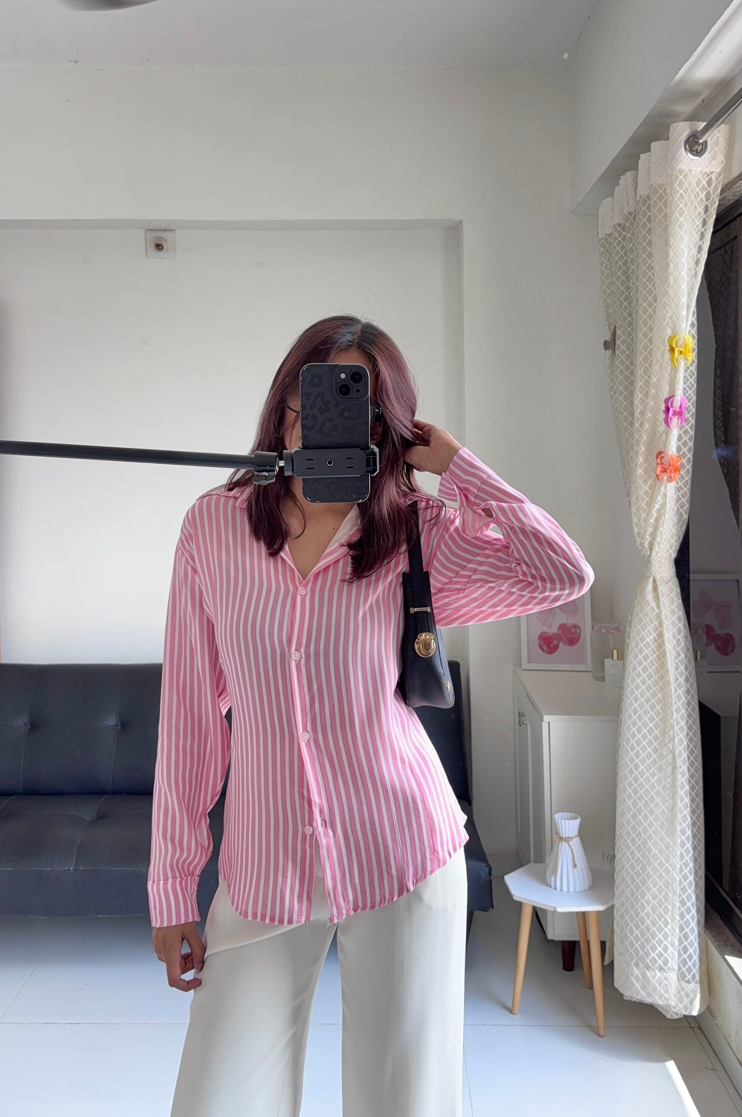 Pink Fitted Shirt (Corset back)