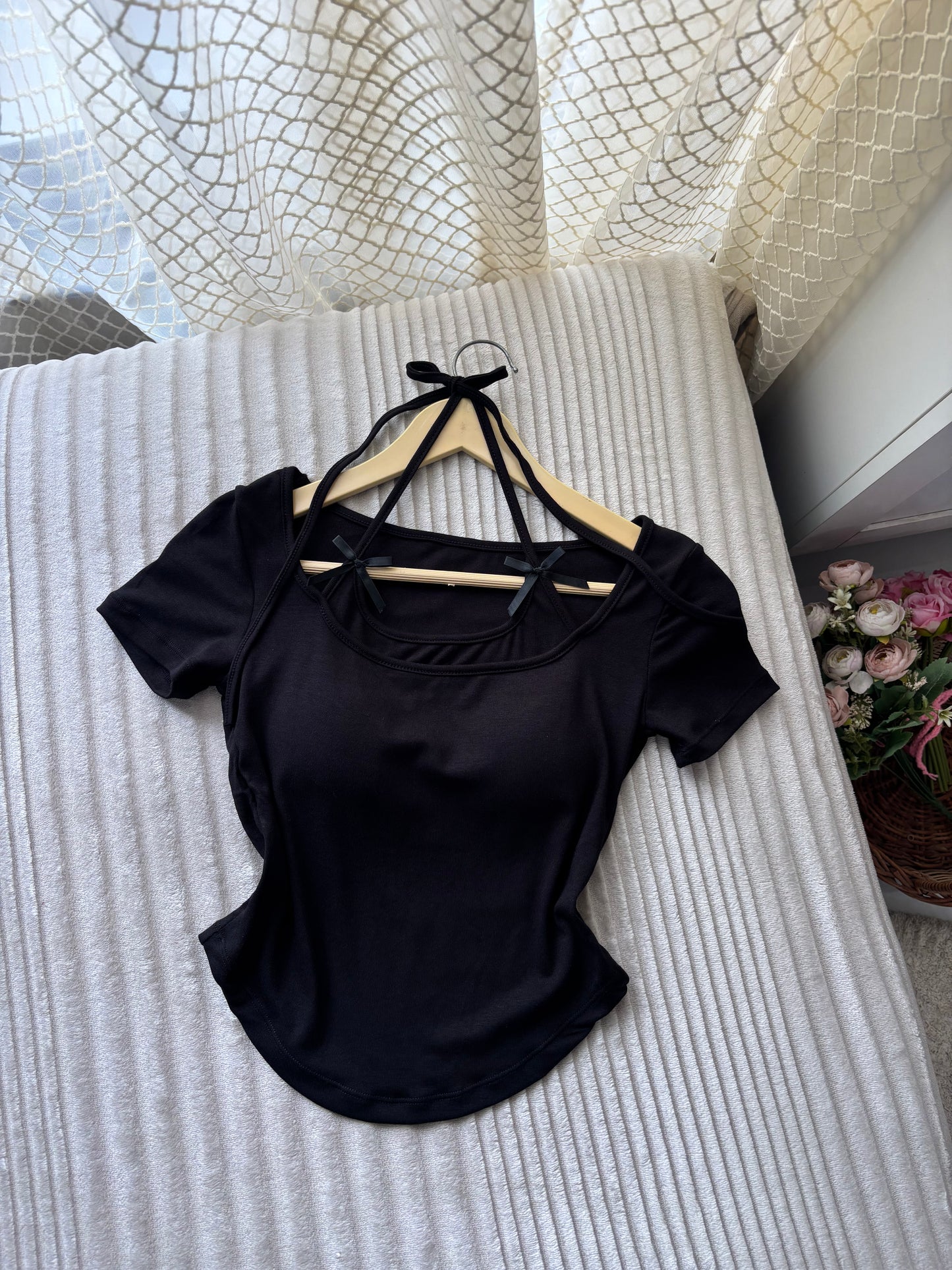 Coquette Bow Built-in Bra Tops