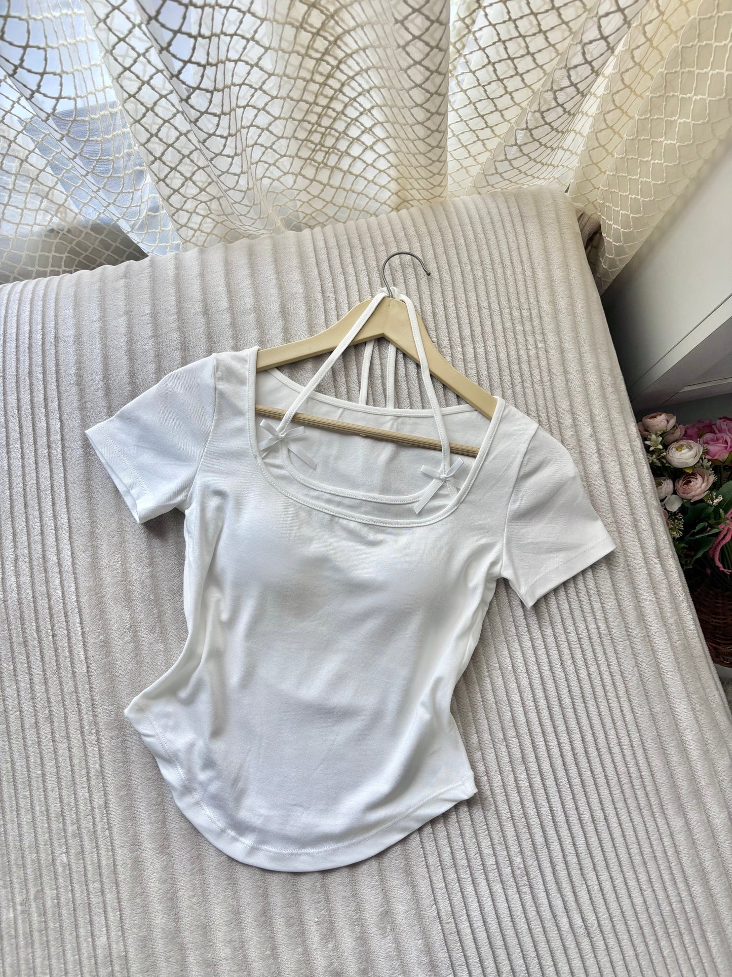Coquette Bow Built-in Bra Tops