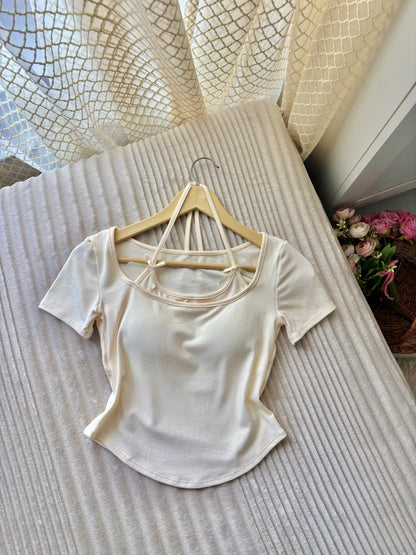 Coquette Bow Built-in Bra Tops
