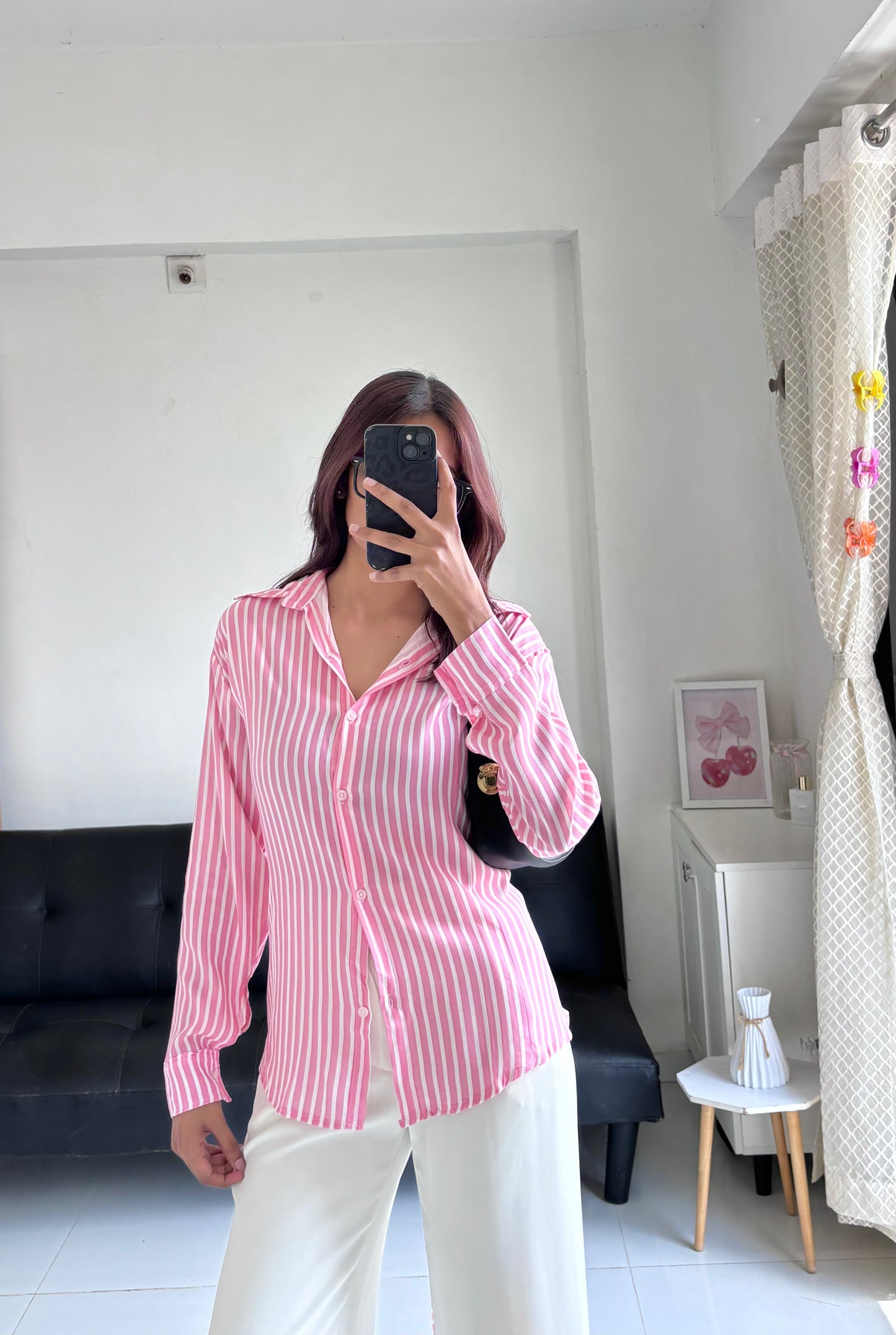 Pink Fitted Shirt (Corset back)