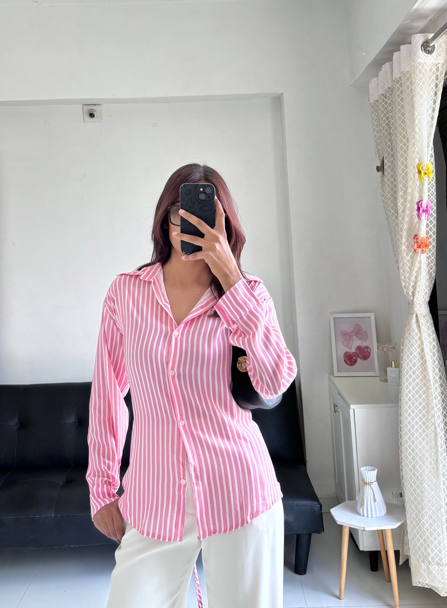 Pink Fitted Shirt (Corset back)