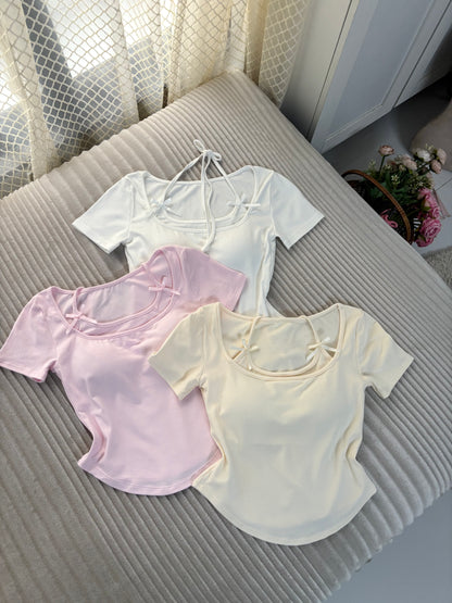 Coquette Bow Built-in Bra Tops