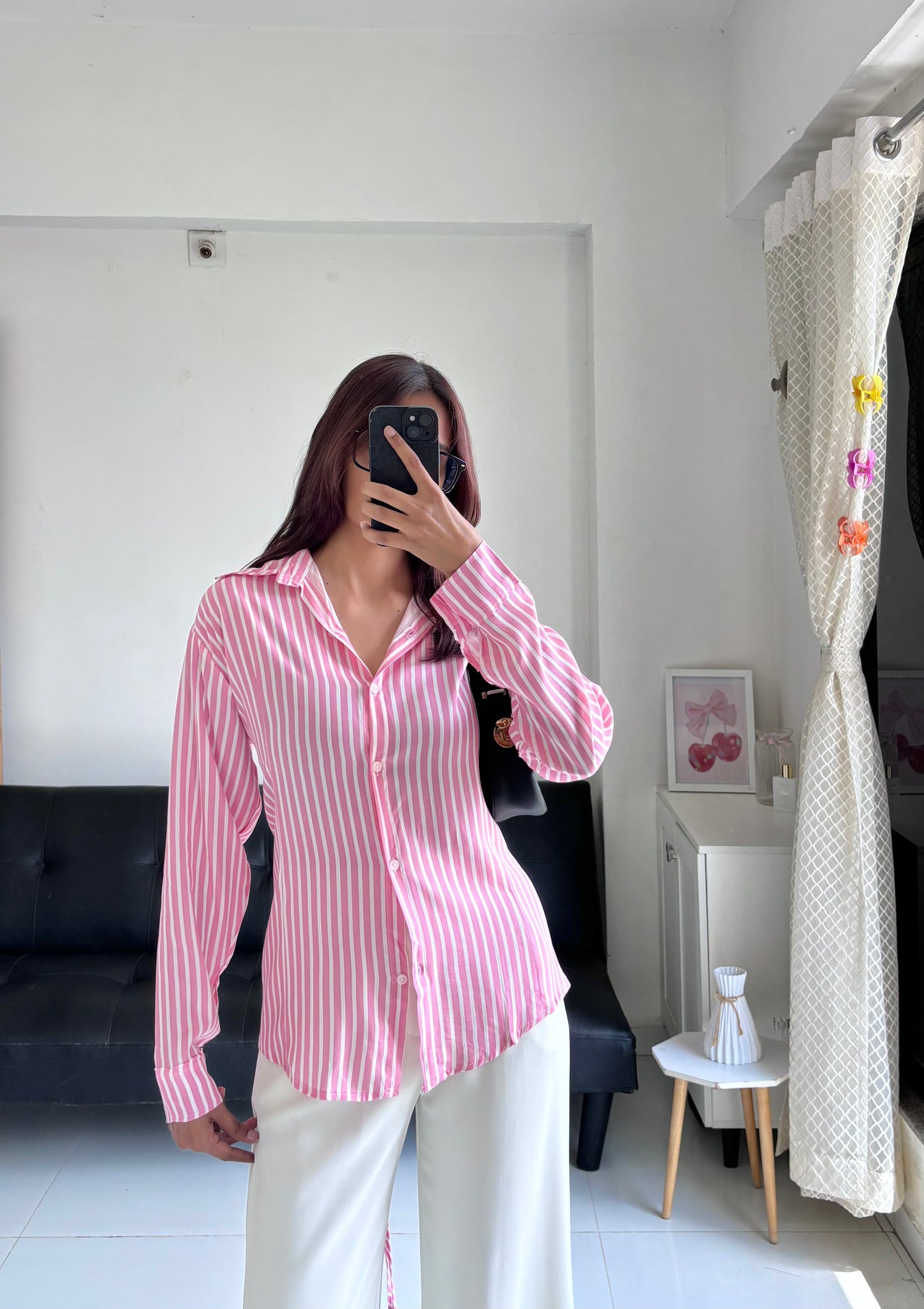 Pink Fitted Shirt (Corset back)