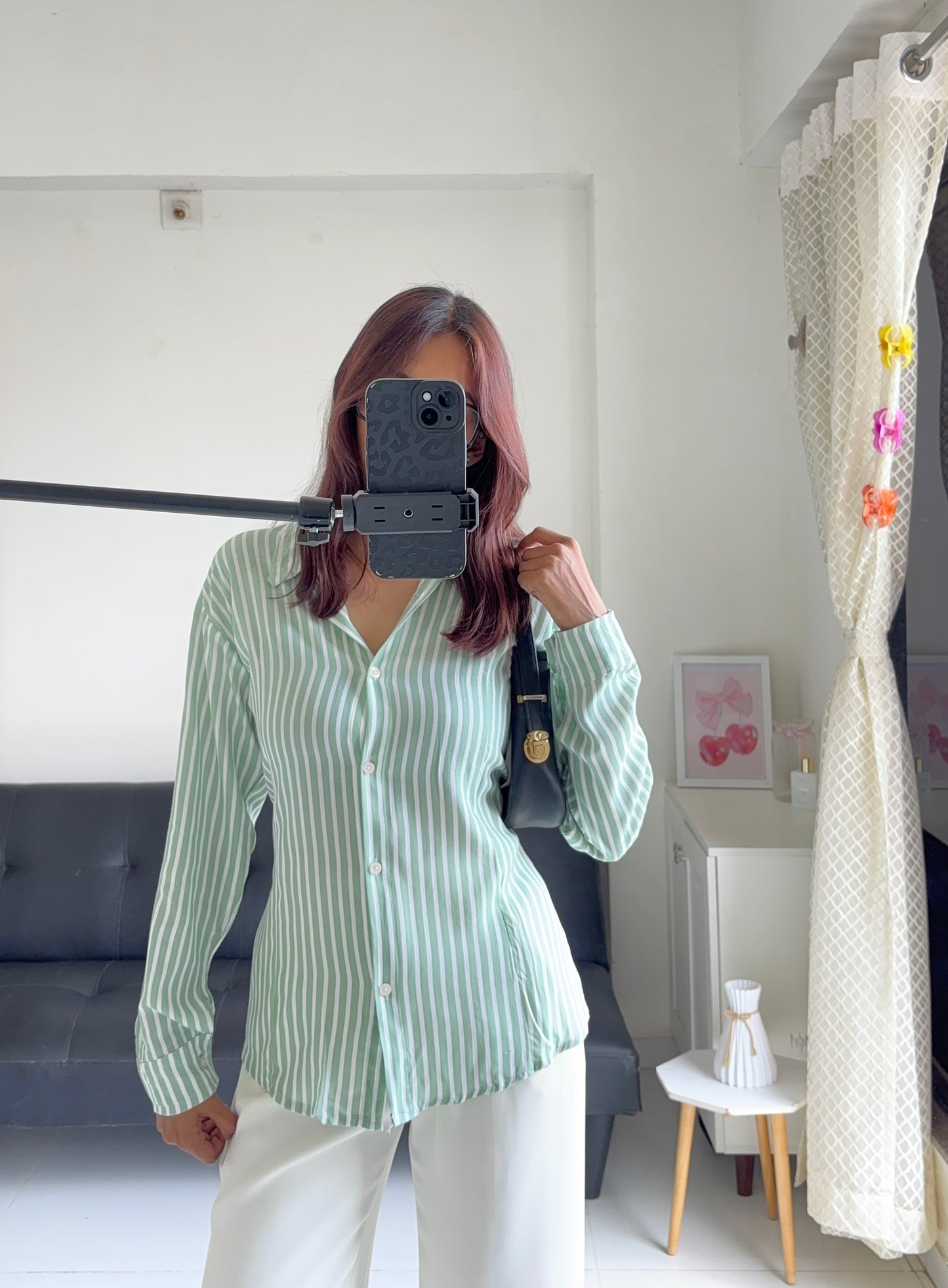 Green Fitted Shirt (Corset back)