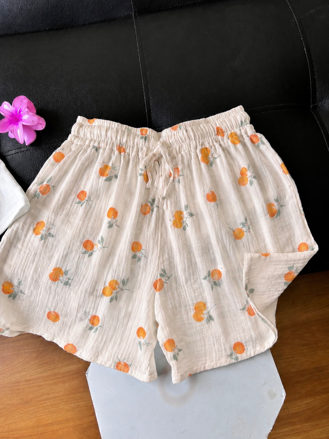Sweet Orange Mul Cotton Shorts