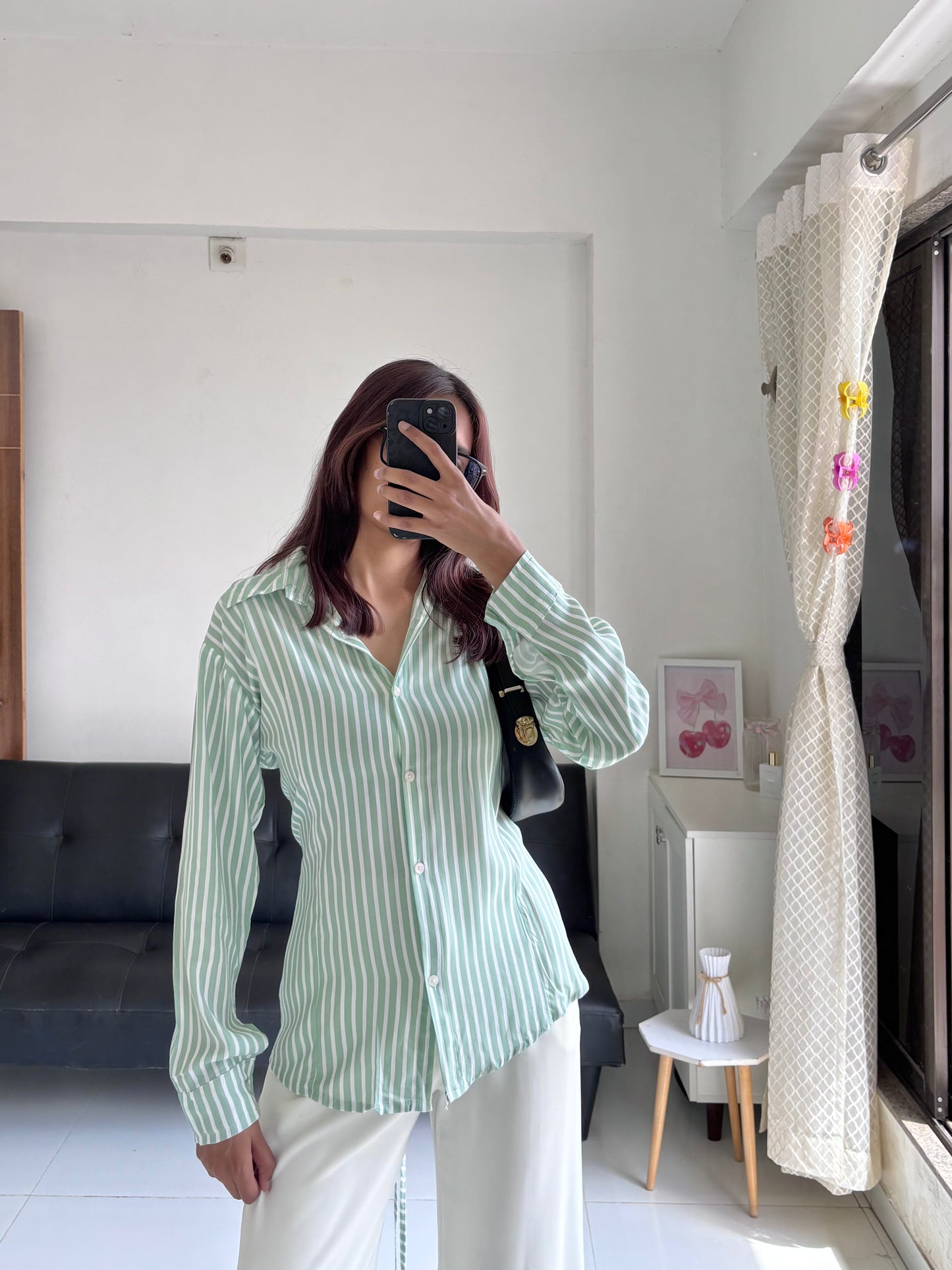 Green Fitted Shirt (Corset back)