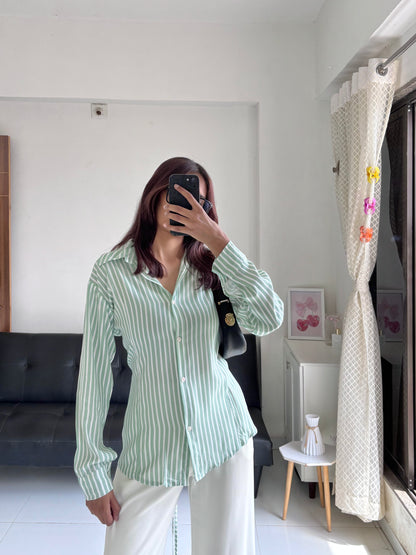 Green Fitted Shirt (Corset back)