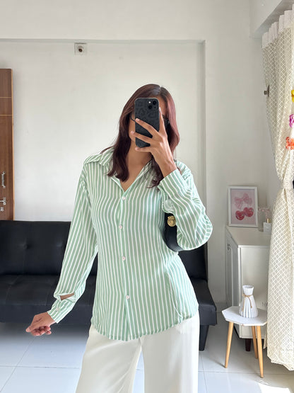 Green Fitted Shirt (Corset back)