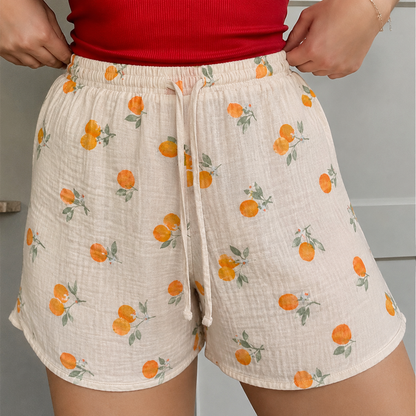 Sweet Orange Mul Cotton Shorts