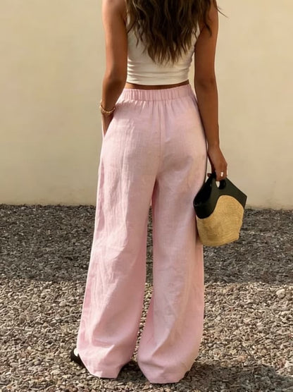 Baby Pink Linen Pant