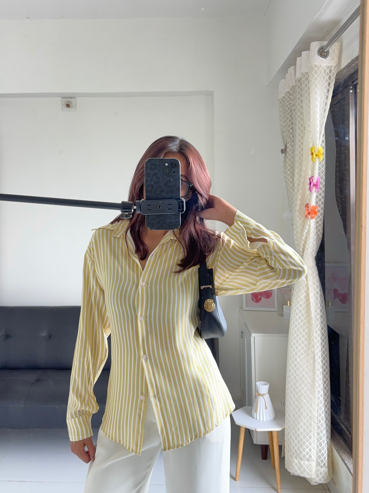 Yellow Fitted Shirt (Corset back)