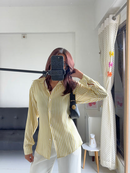 Yellow Fitted Shirt (Corset back)