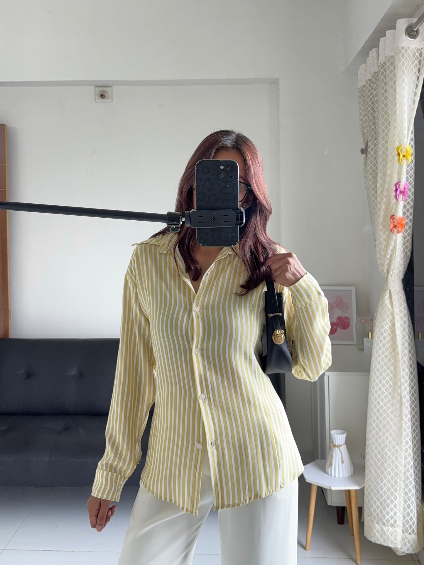 Yellow Fitted Shirt (Corset back)