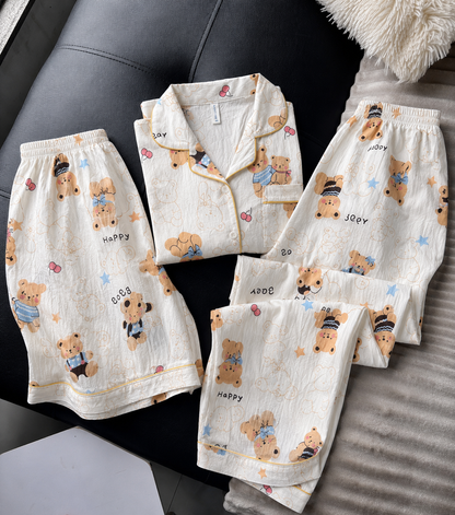 Honey Bear 3 Piece Night Suit