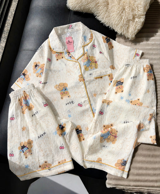 Honey Bear 3 Piece Night Suit